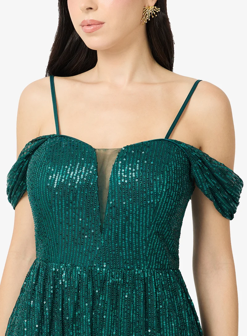 Ella Limited Edition  Cold Shimmer Shimmer Dress for Women | Best Price UAE