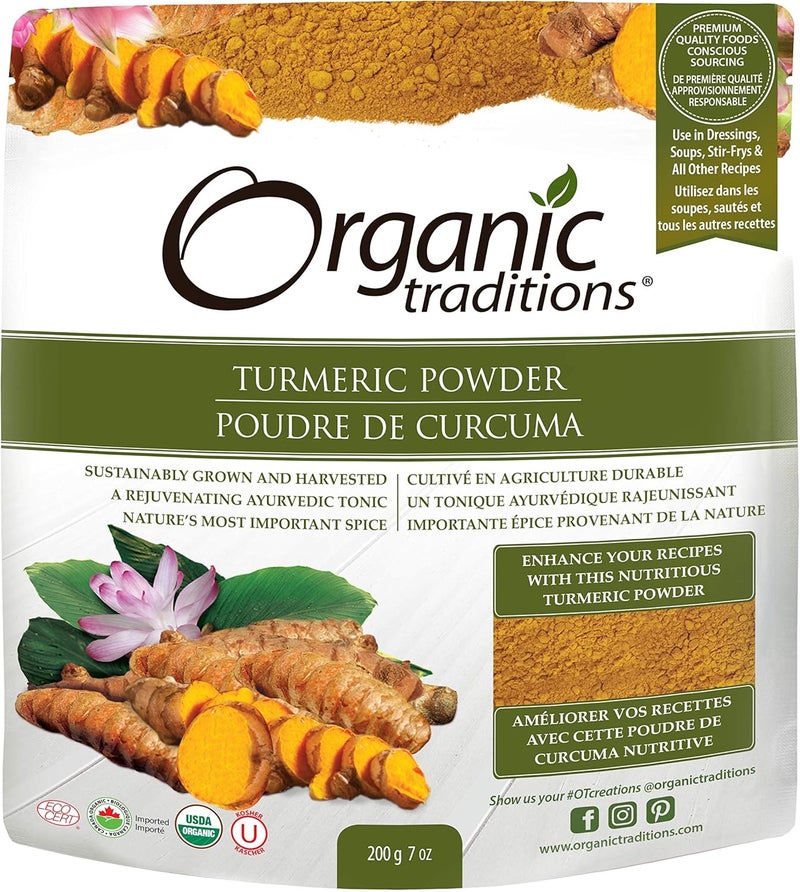 Organic Traditions Turmeric Powder 200g | Sustainably Grown | Rejuvenating Ayurvedic Tonic | Nature’s Most Important Spice, 7 oz - Image 1