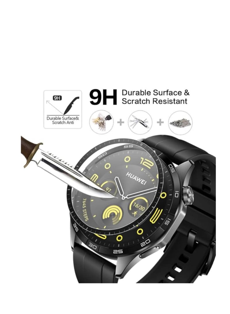 3D Screen Protector Compatible with Huawei Watch GT 4 2023, HD Clear Bubble Free Tempered Glass Film Compatible with Huawei Watch GT4 2023 Anti-Scratch (46mm) - Image 2