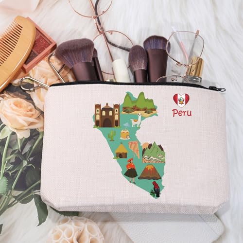 MEIKIUP Peru Travel Cosmetic Bag Peru Souvenir Gift Peru Travel Lover Gifts Welcome to Peru Gift Peru Culture Gift for Women Peru bag - Image 3