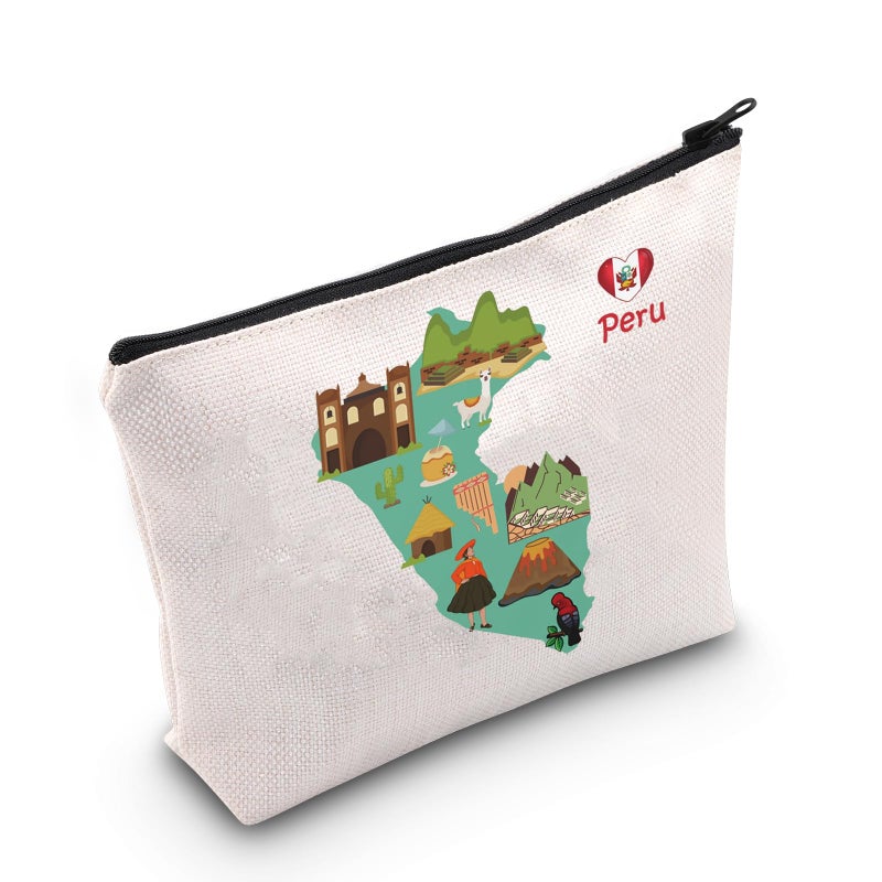 MEIKIUP Peru Travel Cosmetic Bag Peru Souvenir Gift Peru Travel Lover Gifts Welcome to Peru Gift Peru Culture Gift for Women Peru bag - Image 2