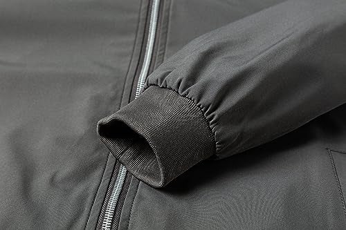 XiaoYouYu Men's Bomber Jacket Fashion Stylish Lightweight Windbreaker Spring Fall Casual Jackets for Men Dark Grey Large - Image 5