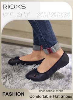 RIOXS Women's Belice Ballet Flat Shoes With Bow Knot Ultra Soft Round Toe Slip-On Comfortable Flat Shoes Walking Shoes  - Image 2