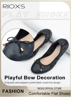 RIOXS Women's Belice Ballet Flat Shoes With Bow Knot Ultra Soft Round Toe Slip-On Comfortable Flat Shoes Walking Shoes  - Image 5