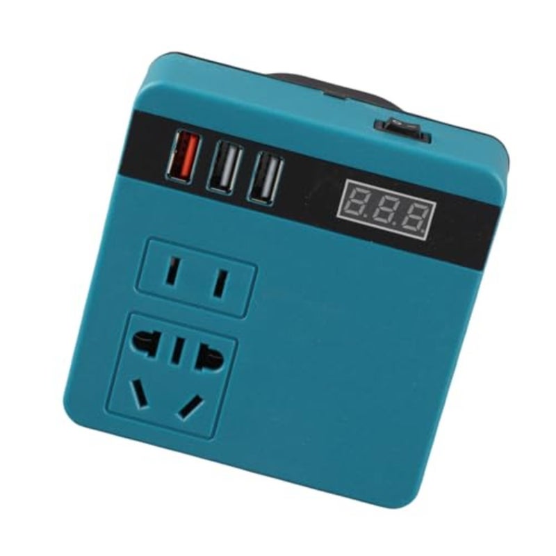 محول بطارية مولد كهربائي خارجي 200 واط، 18 فولت - 21 فولت، بدوائر USB، مؤشر LED، منفذ كهرباء تيار متردد إلى تيار مستمر، محول طاقة لشحن الأجهزة الإلكترونية - للمنزل، السفر، التخييم - Image 1