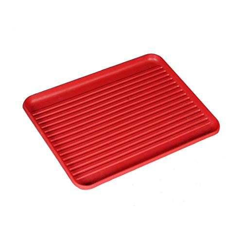 Whitecloud TRANSFORMING HOMES® 930 Plastic and Stainless Steel Kitchen Dish Holder Storage Rack (Red) - Image 3