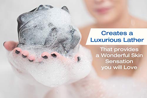 Tilcare XXL 90g Charcoal Shower Loofah 3 Pack by Tilcare - Perfect Bath Sponge for Exfoliating for Men & Women - Body Scrubber Brush for Cleansing and Smooth Skin - Scrubbies That Remove Excess Oil and Dirt - Image 4