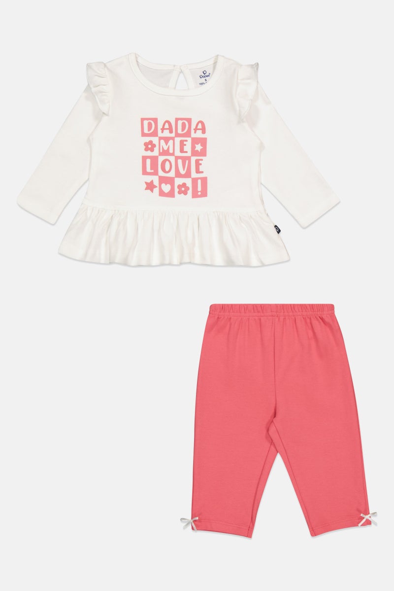 POPEES Toddlers Girl 2 Pcs Graphic Print Top And Pants Set, Multicolor - Image 2