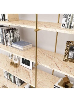 WISDOM 12 X 50In Beige & Cream Marble Wallpaper Peel And Stick Marble Contact Paper For Countertops Vinyl Waterproof Self Adhesive Countertop Contact Paper Marble Wallpaper  - Image 2