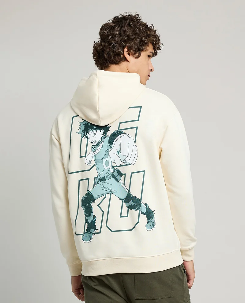 R&B Printed Hoodie with Long Sleeves