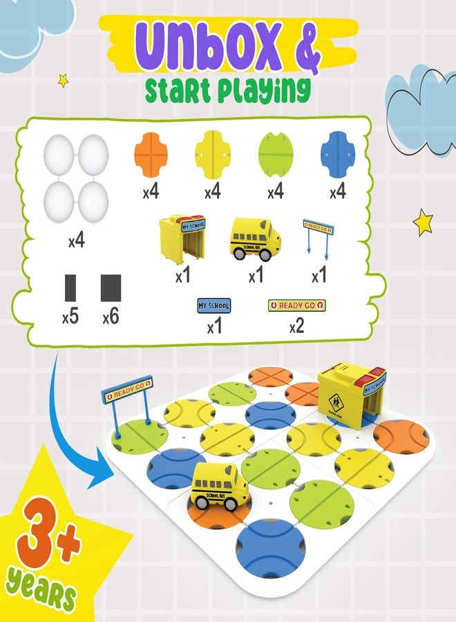 innovitoy DIY Maze Track School Toy Set Interactive, Customizable, Educational Maze Game for Kids, Buildable Track Puzzle for Fine Motor Skills & Imaginative Play Preschool Learning School Bus Playset - Image 2