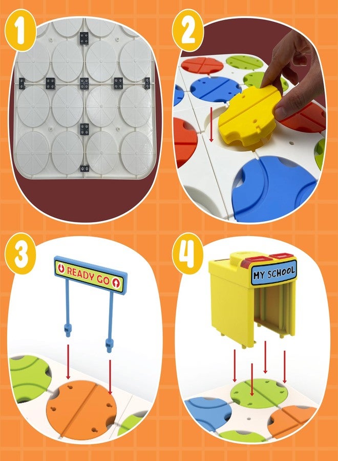 innovitoy DIY Maze Track School Toy Set Interactive, Customizable, Educational Maze Game for Kids, Buildable Track Puzzle for Fine Motor Skills & Imaginative Play Preschool Learning School Bus Playset - Image 3