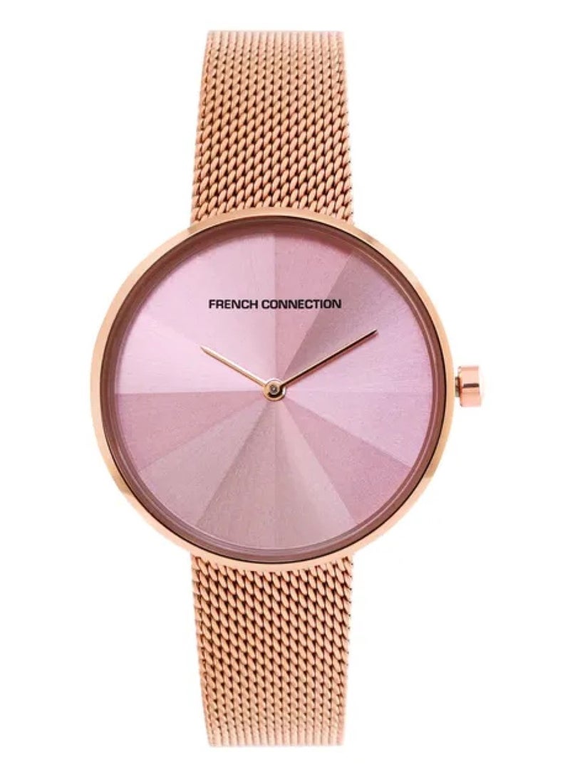 French Connection Women's Analog Quartz Pink Dial Stainless Steel Watch FCL21-D - Image 1