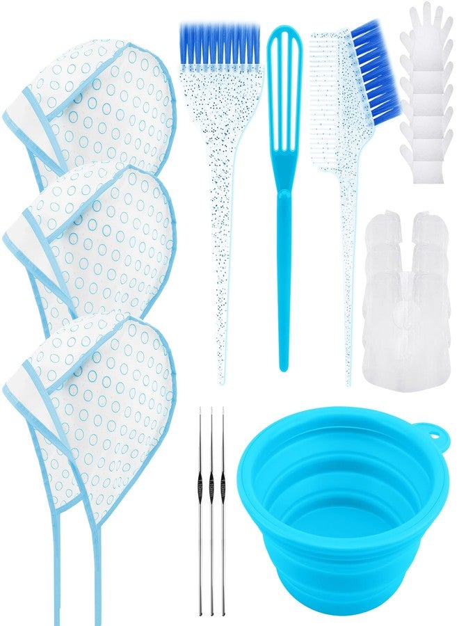 YOOVR 19PCS Hair Bleach Highlighting Kit with Hair Dye Brush and Bowl Set Color Whisk, Highlight Frosting Cap with Hook, Gloves and Capes, Home Use Salon Tools for Hair Bleaching Coloring Dying - Image 1