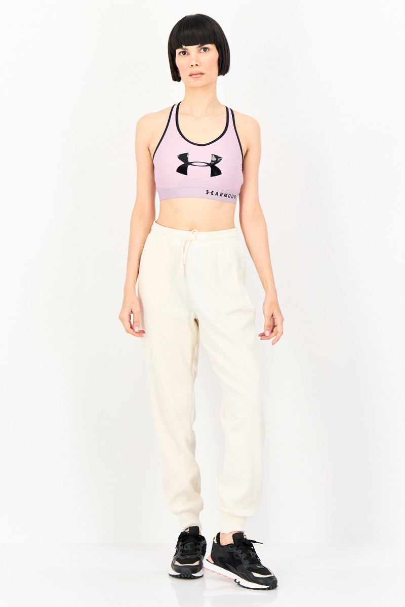 UNDER ARMOUR Women Brand Logo Non Padded Sports Bra, Lavender - Image 4
