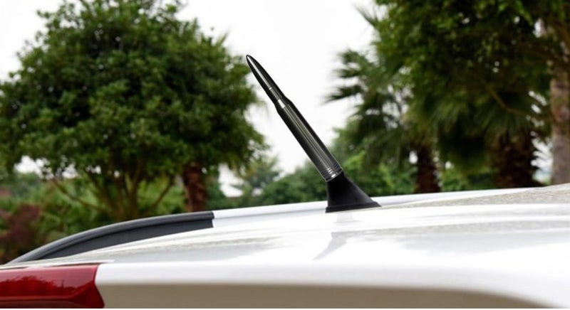 VIGOLU Car Truck Antenna 50Cal Bullet Antenna Replacement Ford F150 F250 F350 Dodge Ram 1500 2500 Jeep Wrangler Toyota Tundra(Metallic Titanium Grey,5.5 in) - Image 4