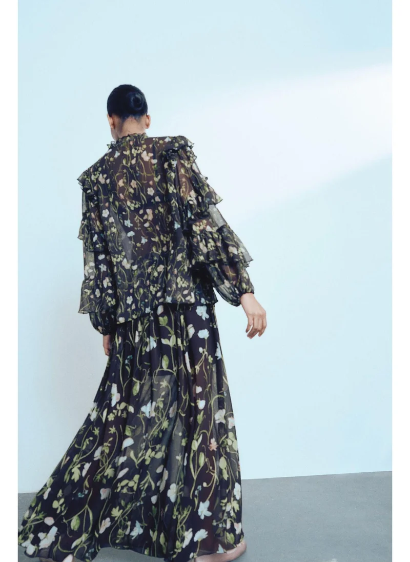 H&M Chiffon maxi skirt