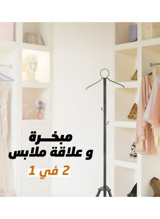 دينكس مبخرة وشماعة مع فتحات لتبخير الملابس وعلاقة متعددة الاستخدامات بتصميم أنيق 2 في 1 - Image 3