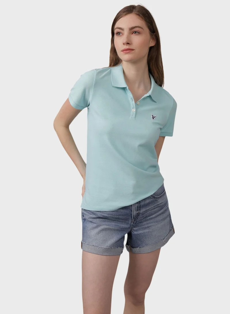 امريكان ايجل Logo Detail Short Sleeve Polo Shirt