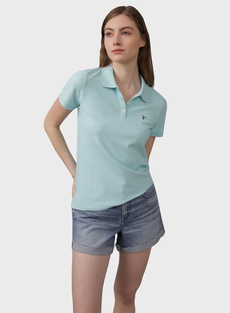 امريكان ايجل Logo Detail Short Sleeve Polo Shirt
