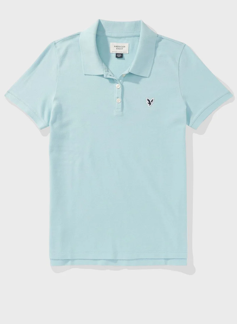 امريكان ايجل Logo Detail Short Sleeve Polo Shirt