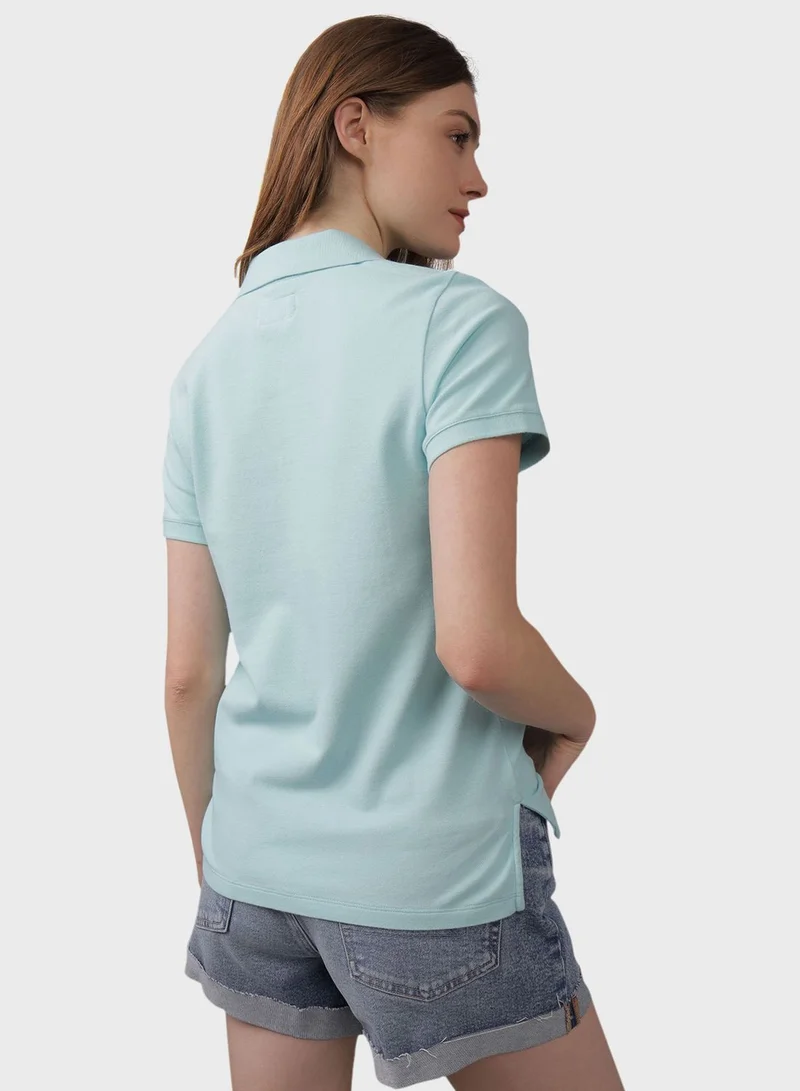 امريكان ايجل Logo Detail Short Sleeve Polo Shirt