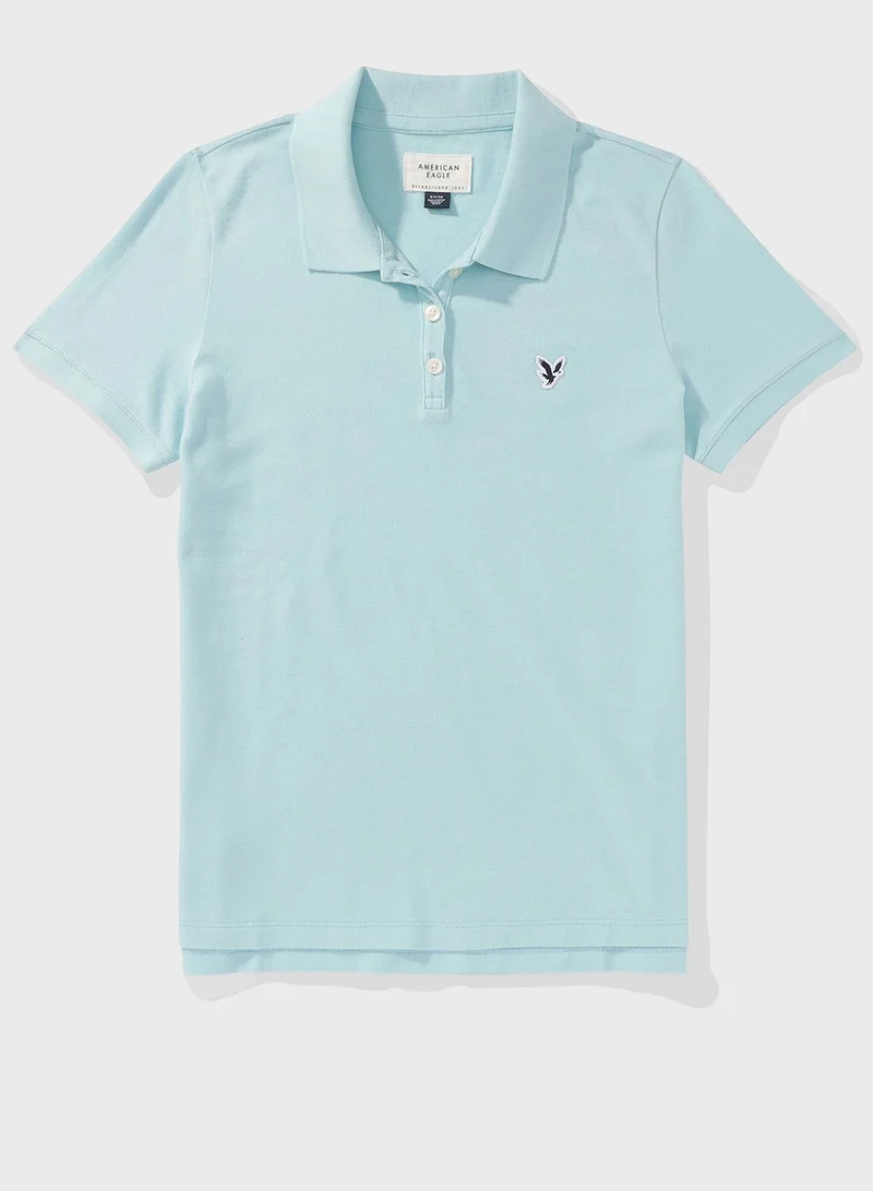 امريكان ايجل Logo Detail Short Sleeve Polo Shirt