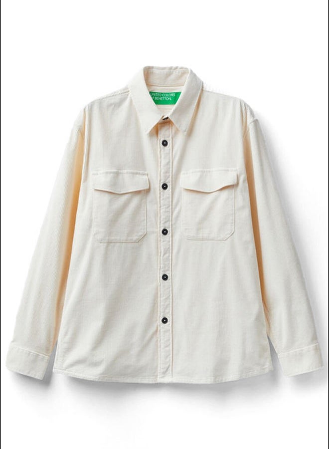 Benetton VELVET RIBBED SHIRT  - Image 4