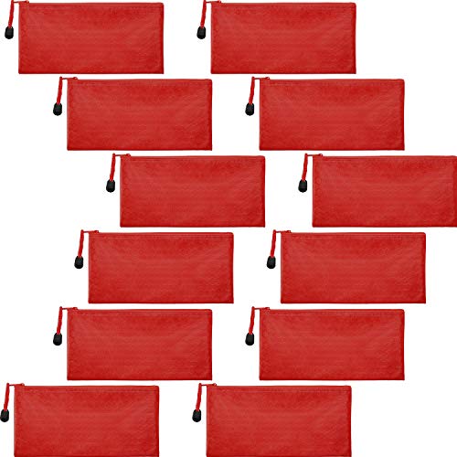 JOVITEC 12 Pieces Zipper Pencil Pouch Pencil Bags Waterproof Bag for Cosmetic Makeup Office Supplies and Travel Accessories - Image 1