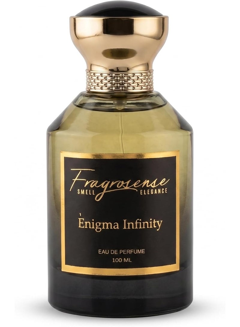 Enigma Infinity Eau de Parfum for Unisex 100ml, Long Lasting French Luxury Perfume, Saffron Rose Warm Spicy Agarwood Patchouli Oriental Woody Fragrance, Premium Signature Scent