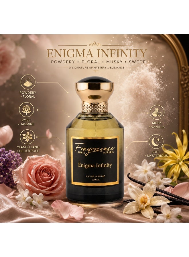 Fragrosense عطر إنغما إنفينيتي للجنسين 100 مل، عطر فرنسي فاخر يدوم طويلاً، عطر دافئ حار من الزعفران والورد وخشب الأجار والباتشولي، رائحة خشبية شرقية مميزة - Image 2