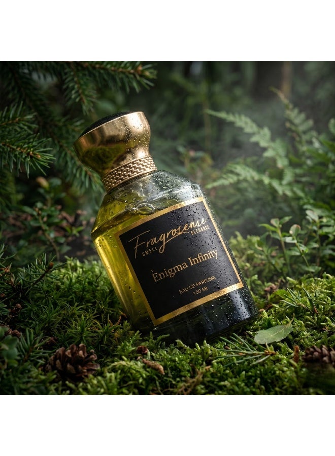 Fragrosense عطر إنغما إنفينيتي للجنسين 100 مل، عطر فرنسي فاخر يدوم طويلاً، عطر دافئ حار من الزعفران والورد وخشب الأجار والباتشولي، رائحة خشبية شرقية مميزة - Image 3