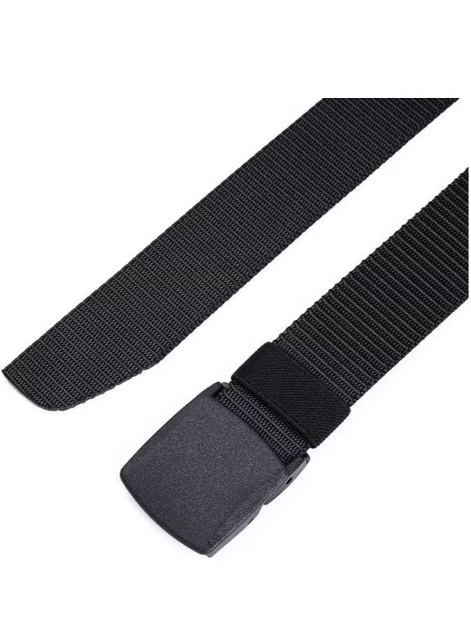 حزام أمان المطارات ® بدون صفير للرجال والنساء - مصنوع من القطن والنايلون، بإبزيم من ألياف غير معدنية - معتمد من إدارة أمن النقل (TSA)، حزام أنيق للسفر والجولف (120 سم) - Image 3