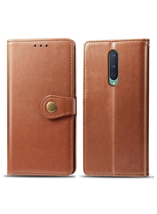 S-TOP Case For OnePlus 8 Retro Solid Color Leather Buckle Phone Case with Lanyard & Photo Frame & Card Slot & Wallet & Stand Function - Image 2