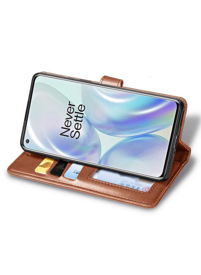 S-TOP Case For OnePlus 8 Retro Solid Color Leather Buckle Phone Case with Lanyard & Photo Frame & Card Slot & Wallet & Stand Function - Image 4