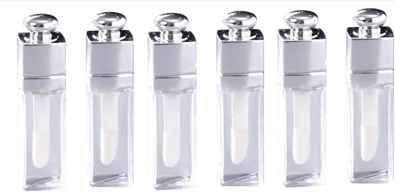 Bwexxt 6Pcs Clear 3ml Empty Lip Gloss Tubes Containers Clear Refillable Lip Balm Bottles Transparent Mini Lipstick Containers,Refillable Lipgloss Making Supplies for DIY Makeup Lip Gloss Makeup - Image 1
