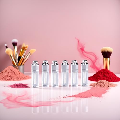 Bwexxt 6Pcs Clear 3ml Empty Lip Gloss Tubes Containers Clear Refillable Lip Balm Bottles Transparent Mini Lipstick Containers,Refillable Lipgloss Making Supplies for DIY Makeup Lip Gloss Makeup - Image 4