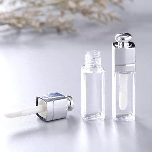 Bwexxt 6Pcs Clear 3ml Empty Lip Gloss Tubes Containers Clear Refillable Lip Balm Bottles Transparent Mini Lipstick Containers,Refillable Lipgloss Making Supplies for DIY Makeup Lip Gloss Makeup - Image 2