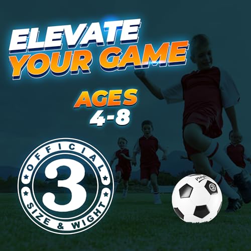 PlayBolt Soccer Ball Size 3 with Pump - Black & White Training Practice & Match Ball for Kids (Pack of 1) - Image 5