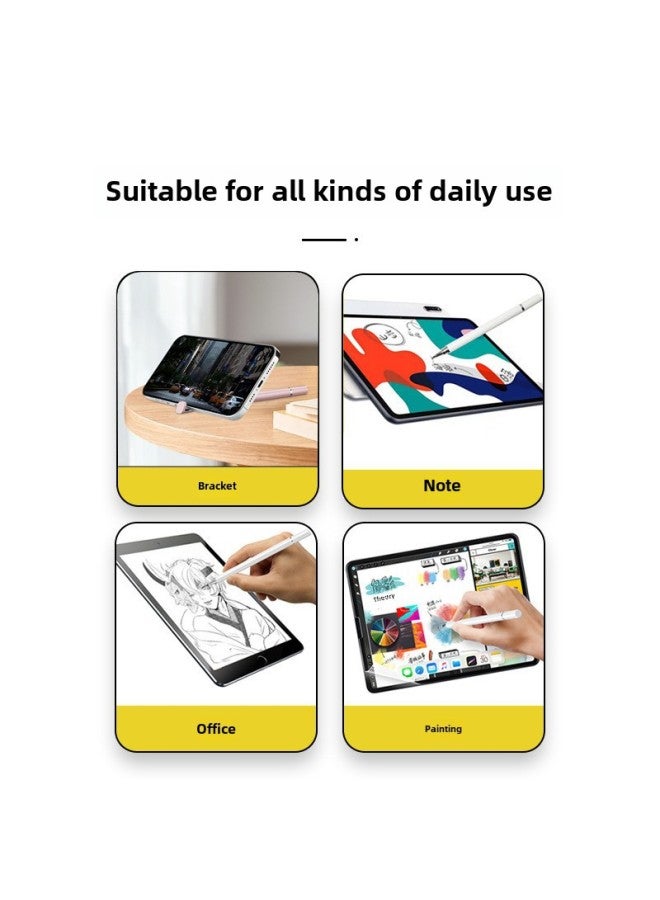 3-in-1 Multi-functional Mobile Phone Stand Touch Pen Ballpoint Pen Round Disk Capacitive Tablet Handwriting-Color:Two In One White disc Pen + Ballpoint Pen】 - Image 4