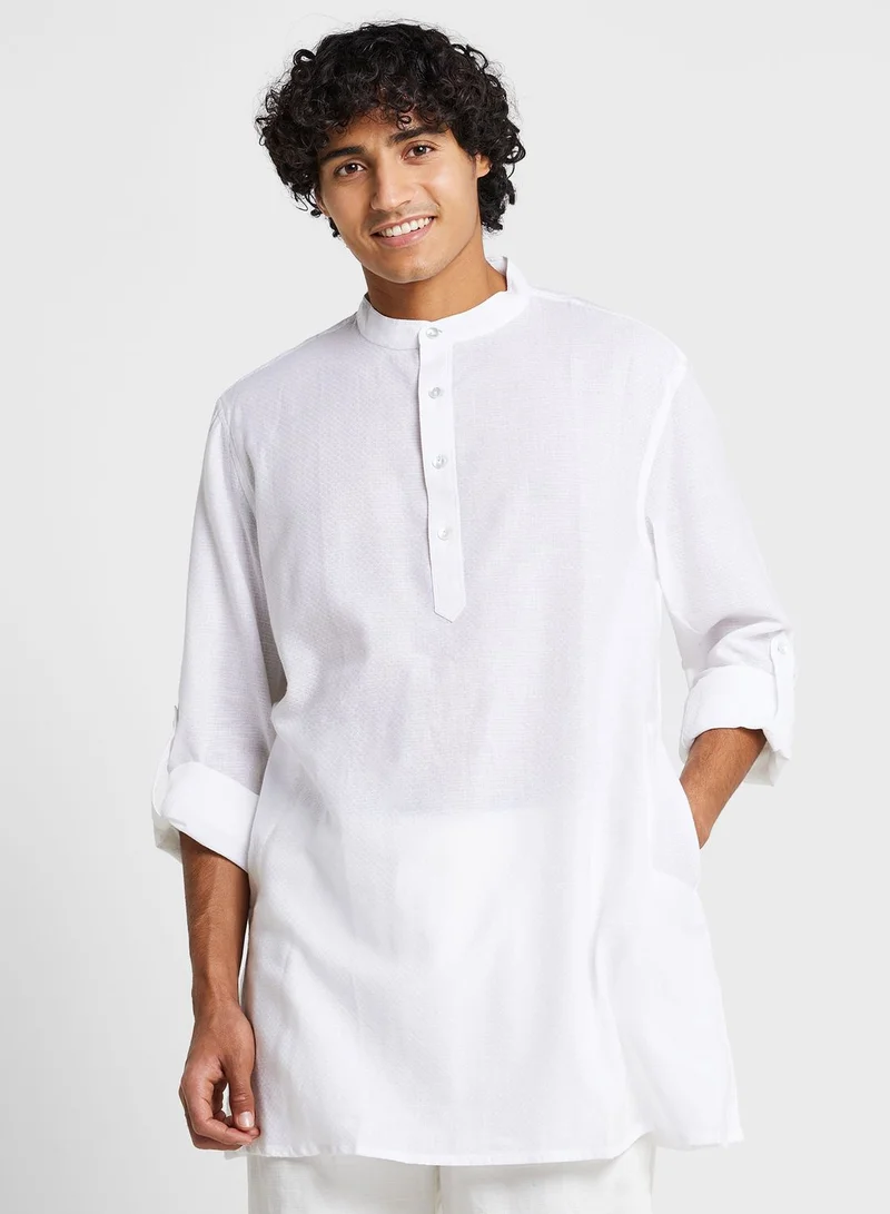 Fabindia Mandarin Collar Short Kurta