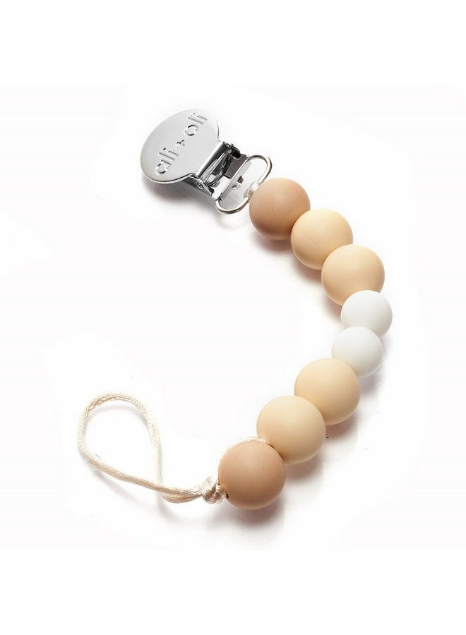 Ali+Oli Silicone Pacifier Clip For Baby (Natural) 100% Foodgrade Bpa Free Newborn Pacifier Holder Infant Binky Clip For Baby Boy Or Girl - Image 1