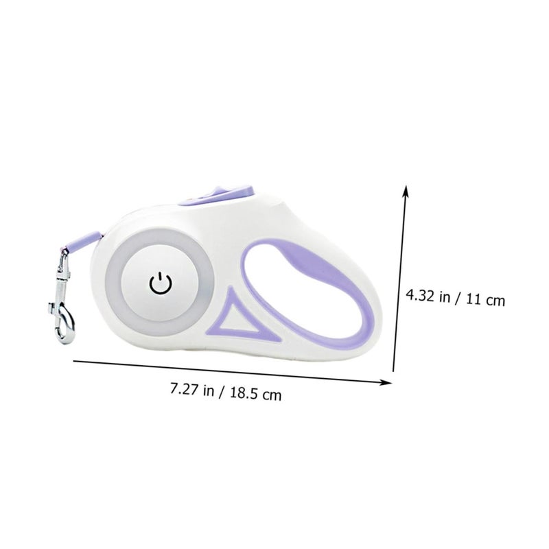 Retractable Dog Leash With LED Light And Reflective Rope 5M For Medium Dogs Night Walking Purple - Image 3