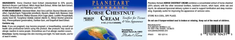 Planetary Herbals Horse Chestnut Cream Tonifier - 4oz - Image 4