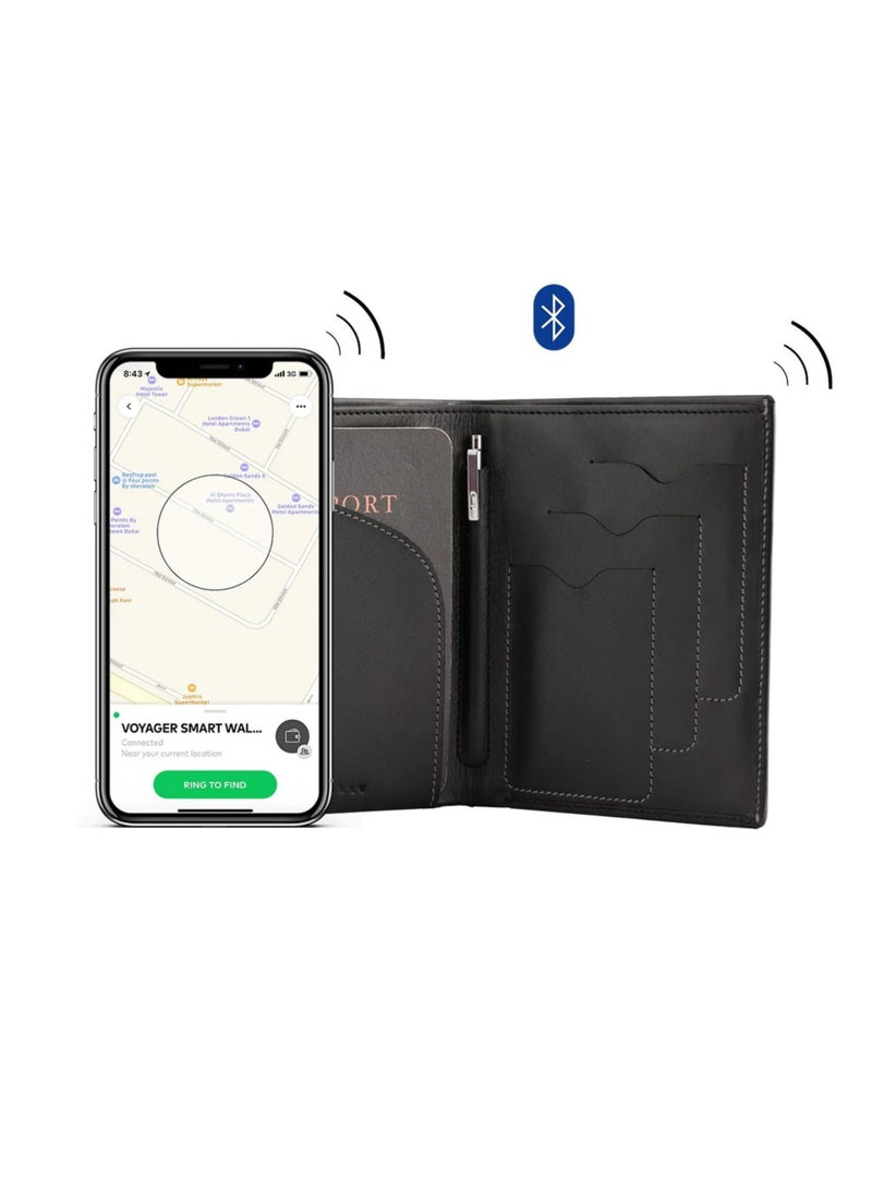 Cuir Ally Voyager Leather Wallet  Anti Lost Electronic Smart Tech (Brown) - Image 4