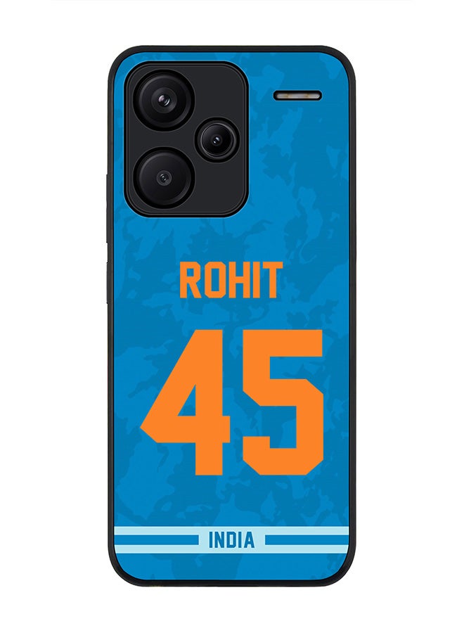 Stylizedd Rugged Black Edge Case for Xiaomi Redmi Note 13 Pro Plus, Slim fit Case Thin Cover -  Team India Rohit Sharma, Jersey No 45 - Image 1