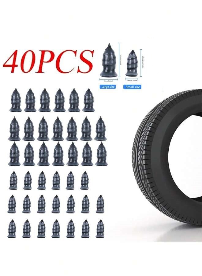Generic 40 Pcs Tire Repair Rubber Nail Tire Repair Rubber Screws Fast Tool Self-Service Suitable For Car Motorcycle Tire Puncture Repair  - Image 1