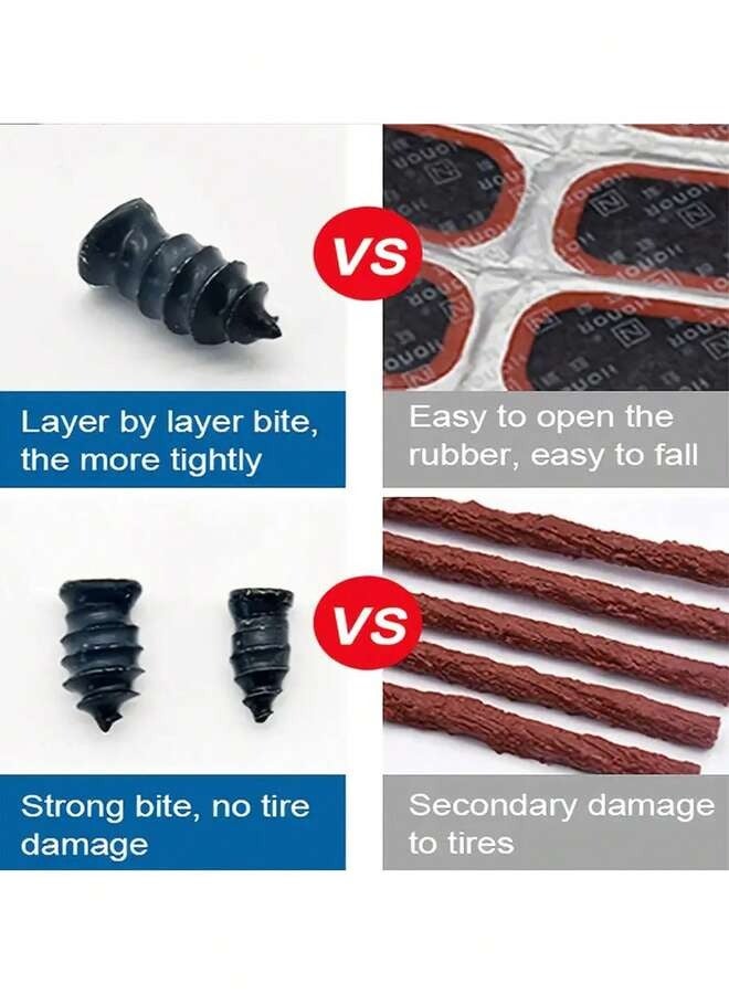 Generic 40 Pcs Tire Repair Rubber Nail Tire Repair Rubber Screws Fast Tool Self-Service Suitable For Car Motorcycle Tire Puncture Repair  - Image 2