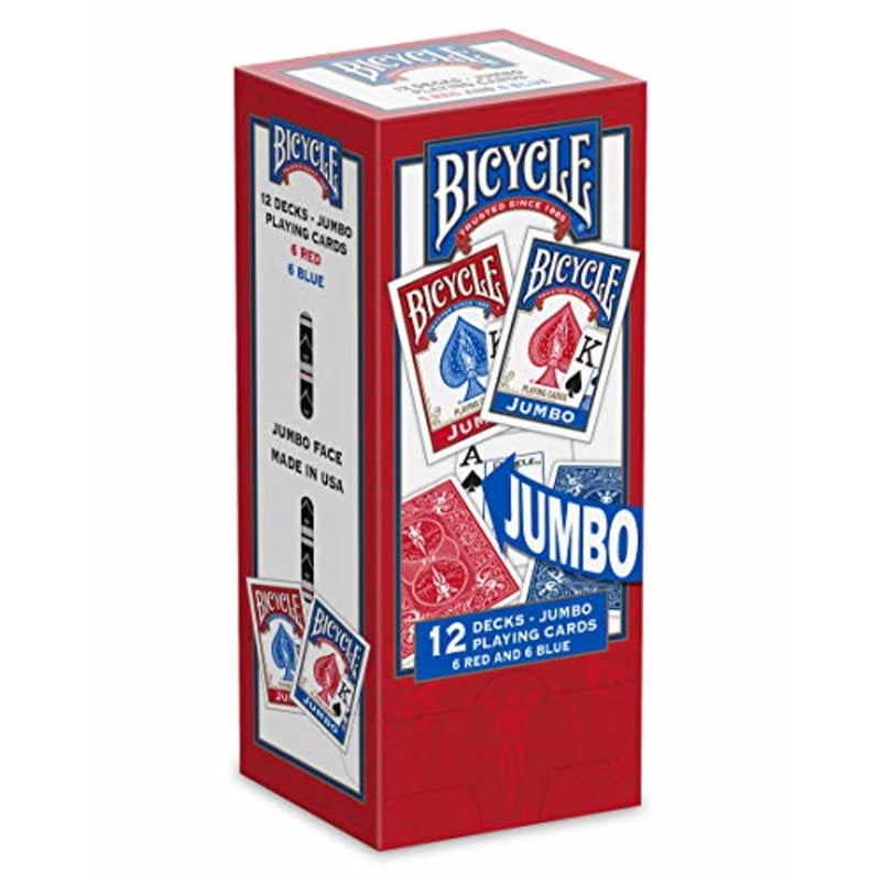 Bicycle Jumbo Playing Cards, 12-pack Red/Blue - Image 1