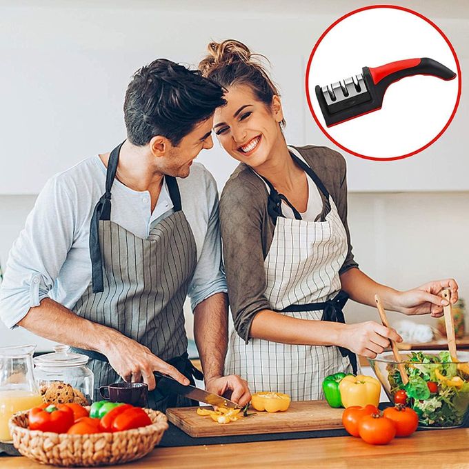 زوبا مسن سكاكين ، مسن سكاكين المطبخ لشحذ وتلميع سكاكين المطبخ مع شحذ يدوي سهل للسكاكين المستقيمة مثالية للمنزل واختيار الطهاة - Image 5
